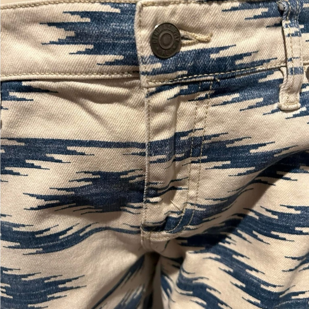 Denim & Supply Ralph Lauren Blue and Cream Patterned Skinny Pants - Picture 2 of 5